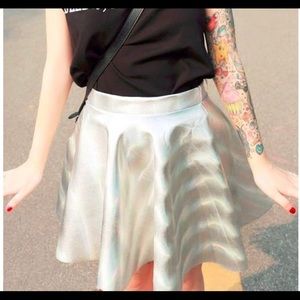 HDE holographic silver skater skirt fun costume